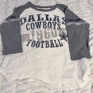 Dallas Cowboys Adult Raglan Shirt - Gray and White